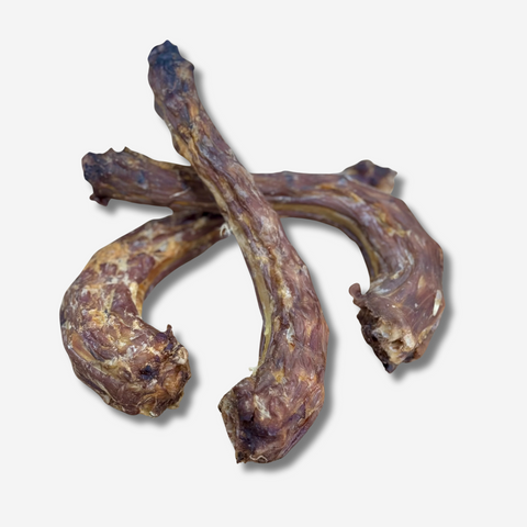 Three air-dried Turkey Necks Treats for  dogs