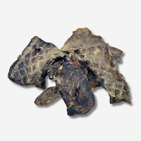 Pieces of air-dried Emu Jerky for dogs