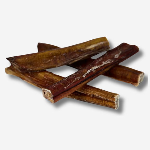 A group of thick style beef pizzle sticks for dogs