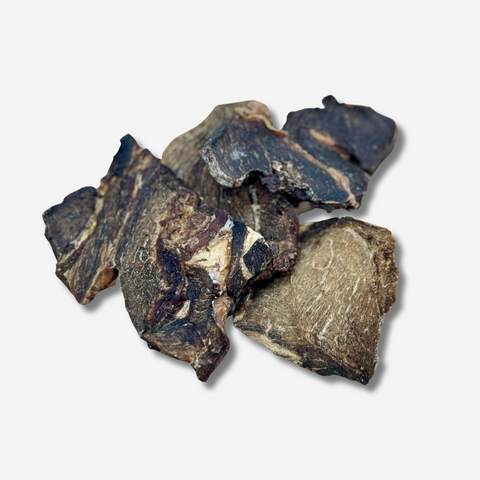 Pieces of air-dried Venison Jerky for dogs