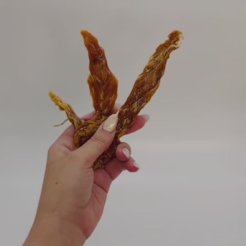 Close-up video of Chicken Jerky Tenderloins