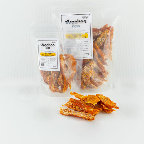 Chicken Tenderloin pet treat both size packets